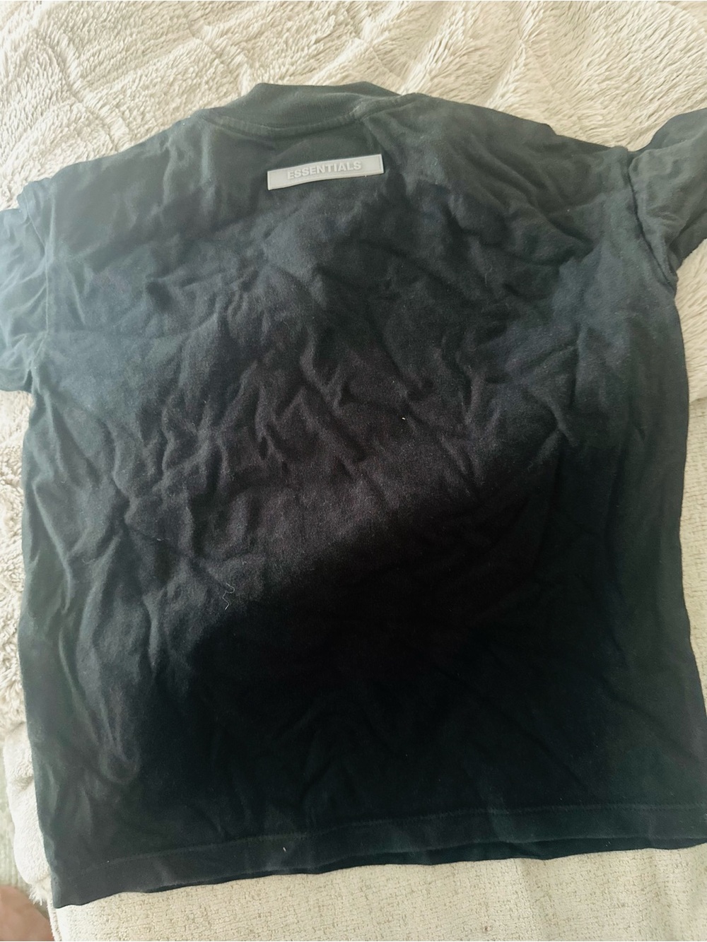 ESSENTIALS Black Short-Sleeve Logo Tee